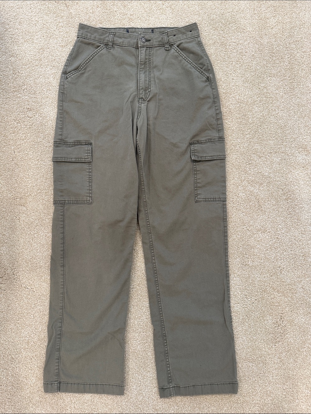 Hollister Olive Green Straight-Leg Cargo Pants